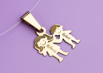 Transparent Necklace 2 Engraved Members