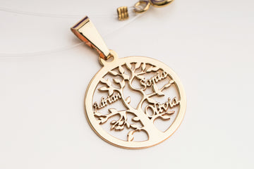 Transparent Necklace Coin Tree of Life