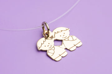 Transparent Necklace 2 boys pendant