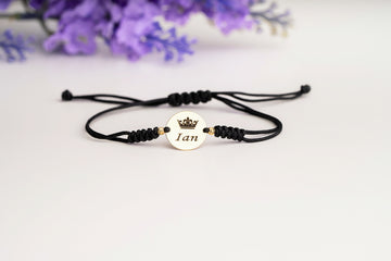 12mm engraved coin + 2 beads 2.5mm - 14ct Gold