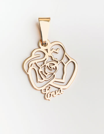 Family pendants +name - 14ct Gold