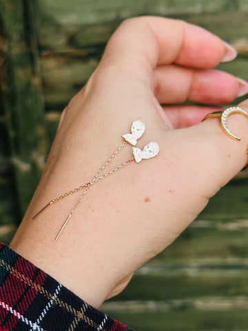 Elsa earrings with chain - 14ct gold