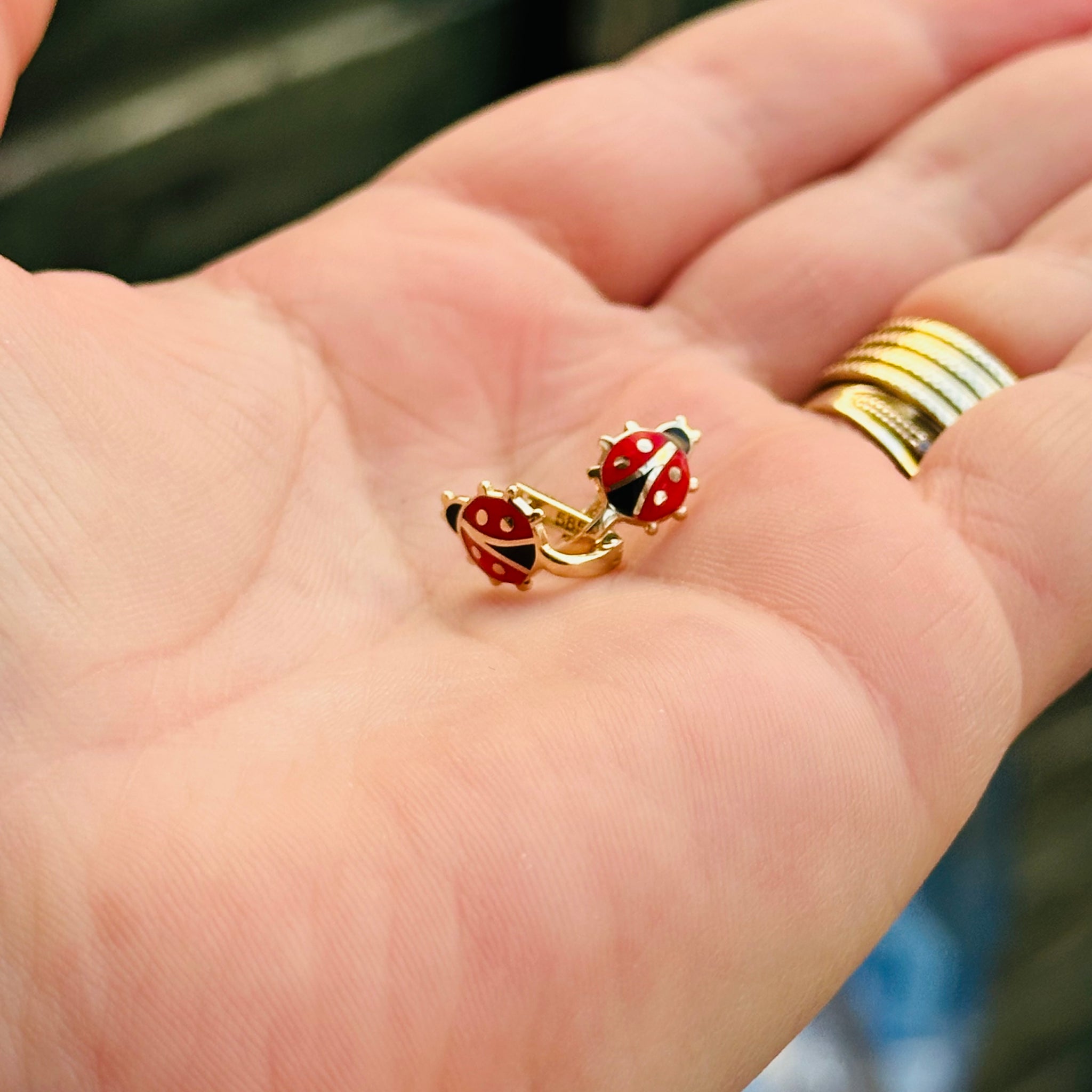 Baby earrings - 14 ct gold