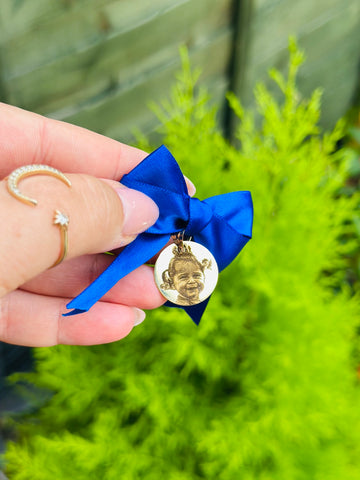 20mm engraved coin pendant for baptism - 14ct Gold