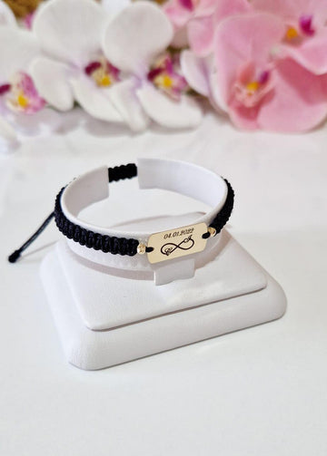 Plate 20/10 engraved +2 beads 2.5mm - 14ct Gold