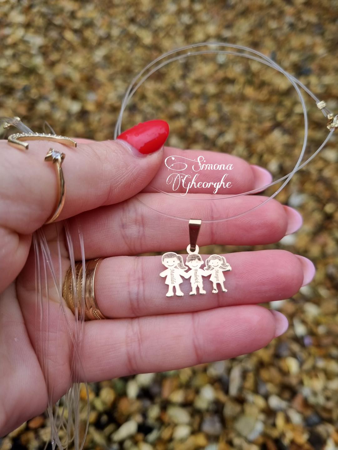 Transparent Necklace 3 Engraved Members