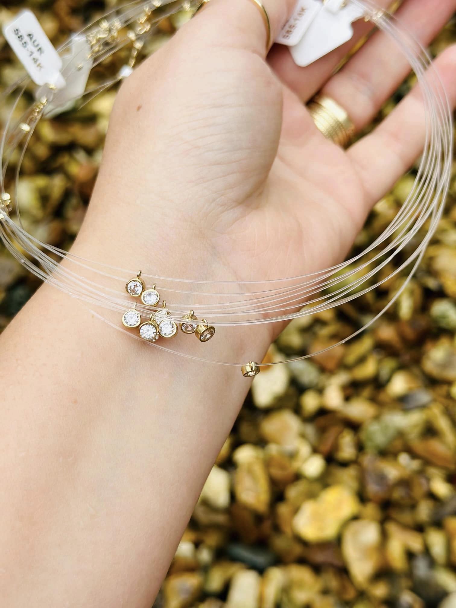 Transparent Necklace Round Stone