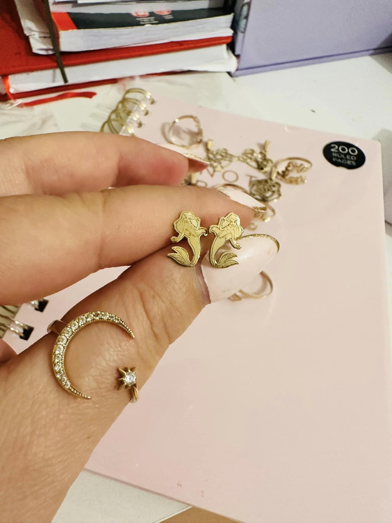 Ariel earrings with stud - 14ct Gold