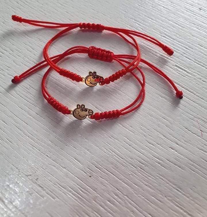 Peppa Pig head bracelet without beads - 14ct Gold
