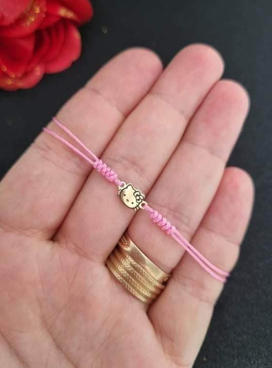 Hello Kitty bracelet without beads - 14ct Gold