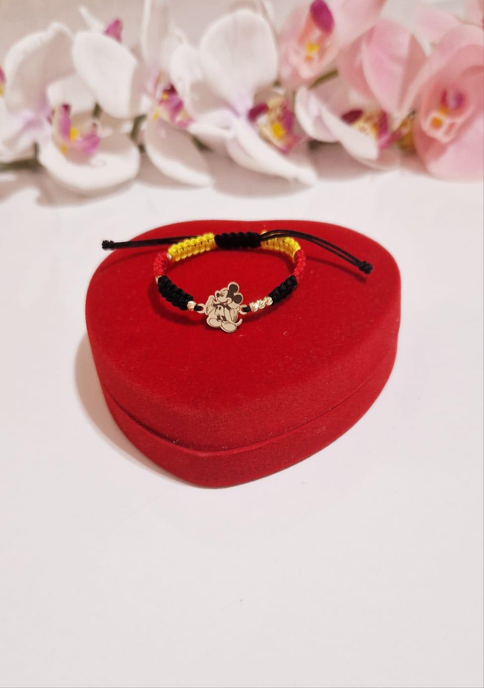 Full Mickey bracelet +6 beads 2.5mm - 14ct Gold