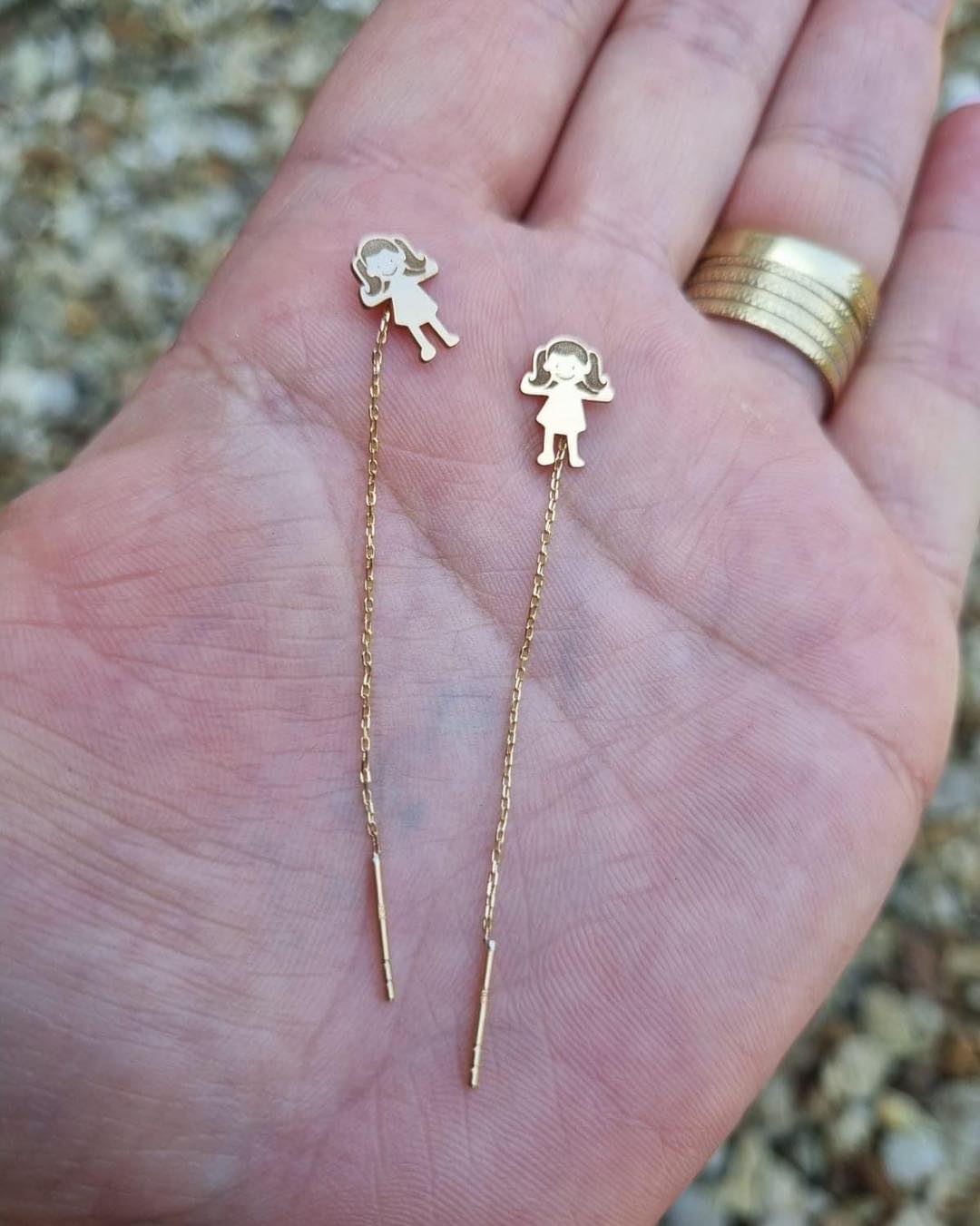 Girls' chain earrings - 14ct Gold