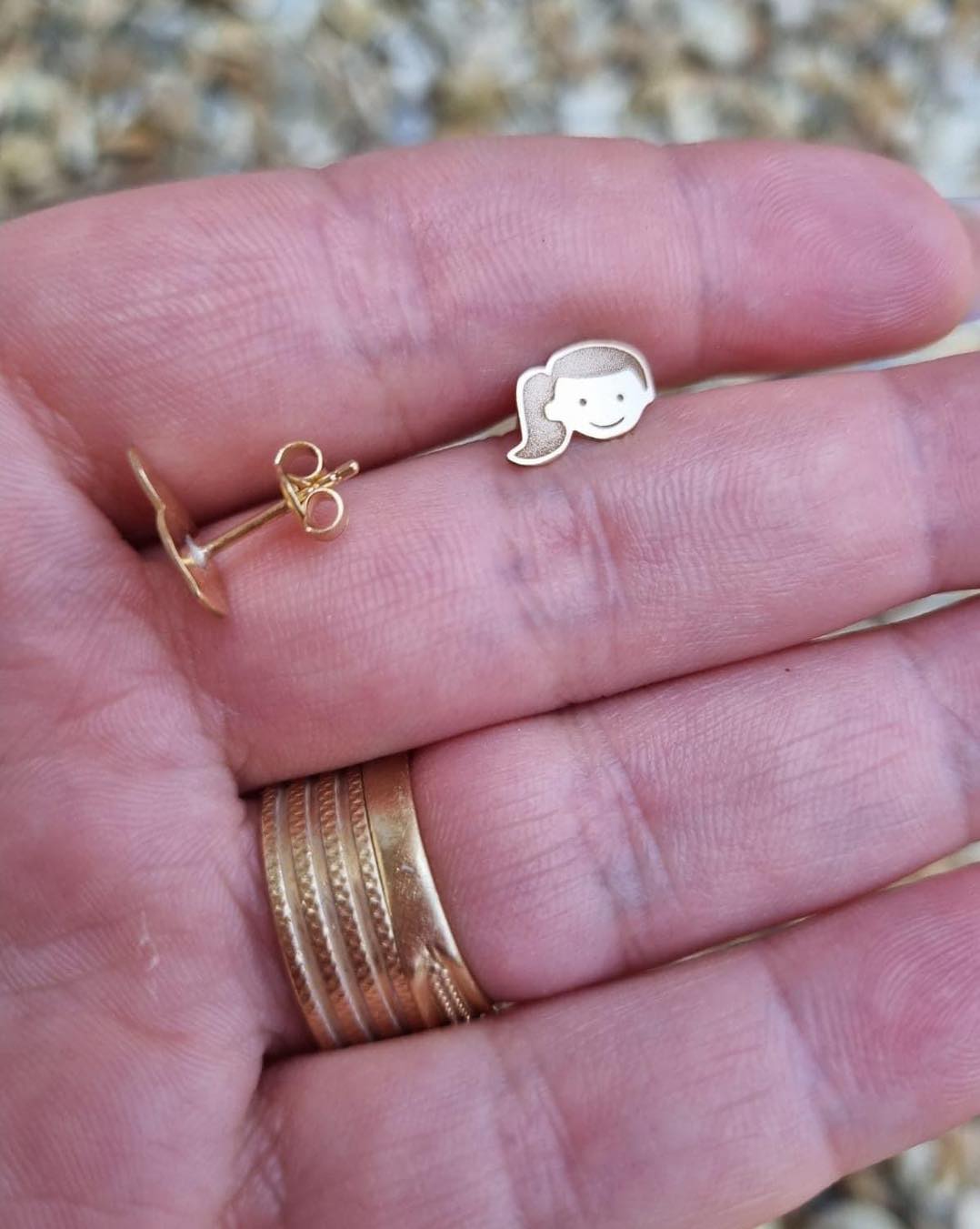 Girls' stud earrings - 14ct Gold