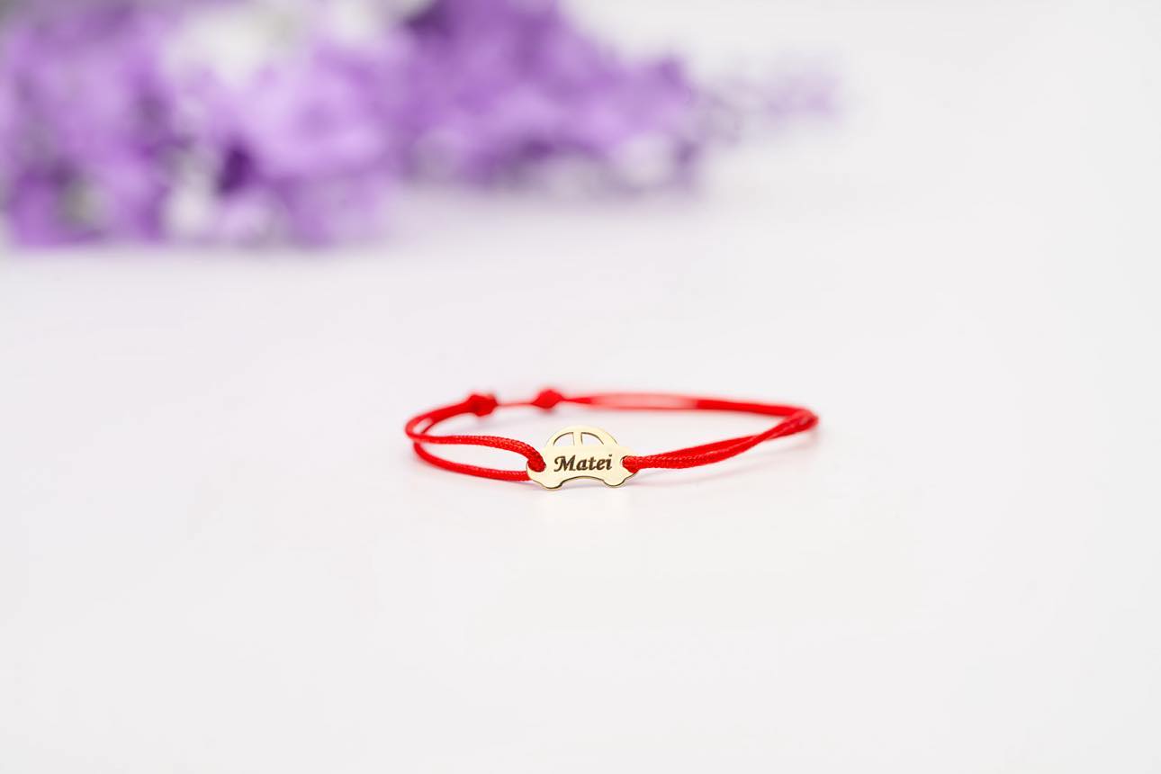 Engraved car bracelet - 14ct Gold