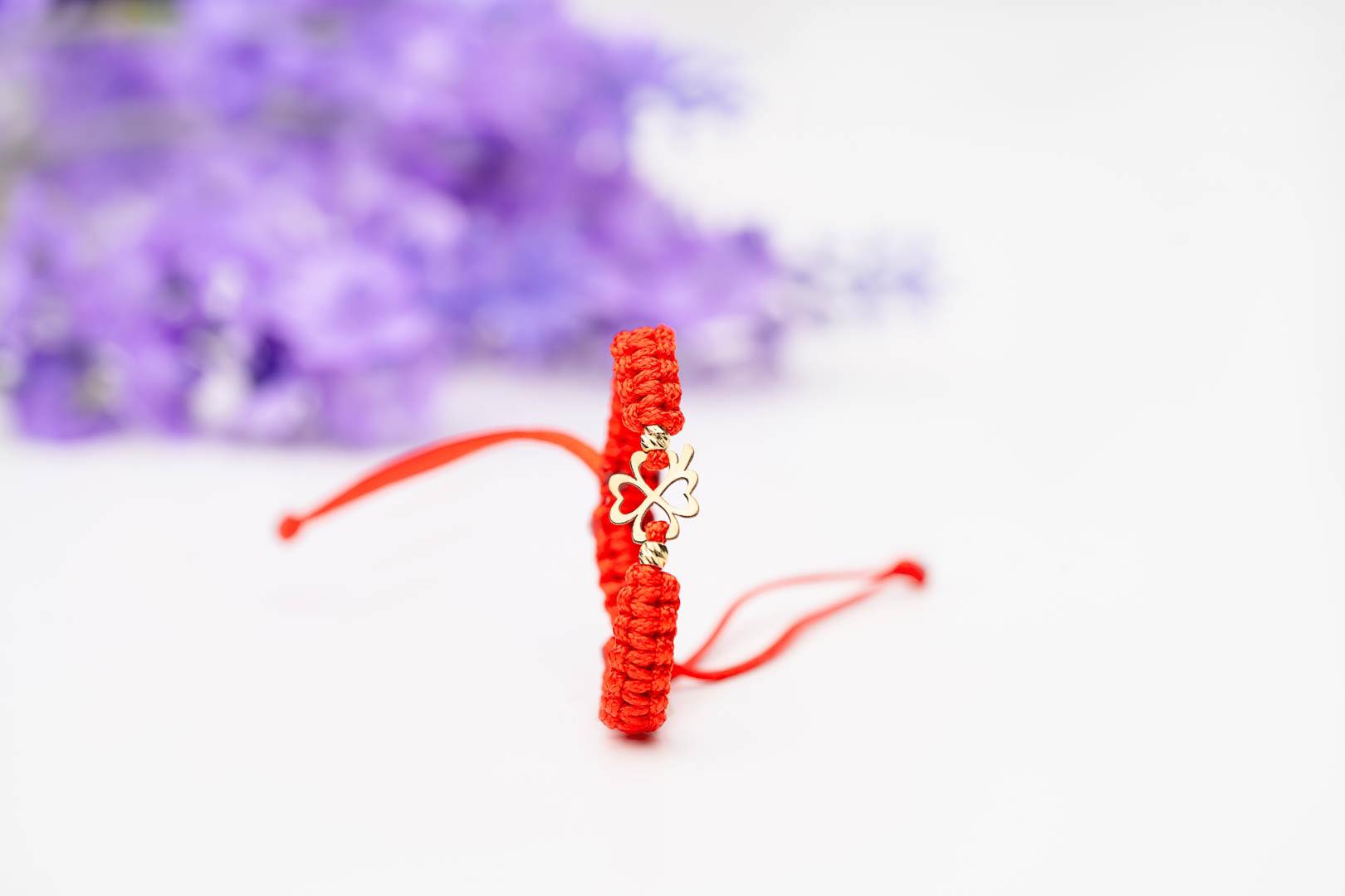 Small clover bracelet +2 beads 2.5mm