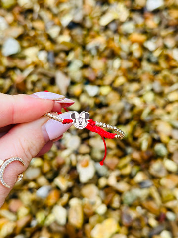 Minnie/Mickye bracelet +30 beads 2.5mm- 14 ct Gold