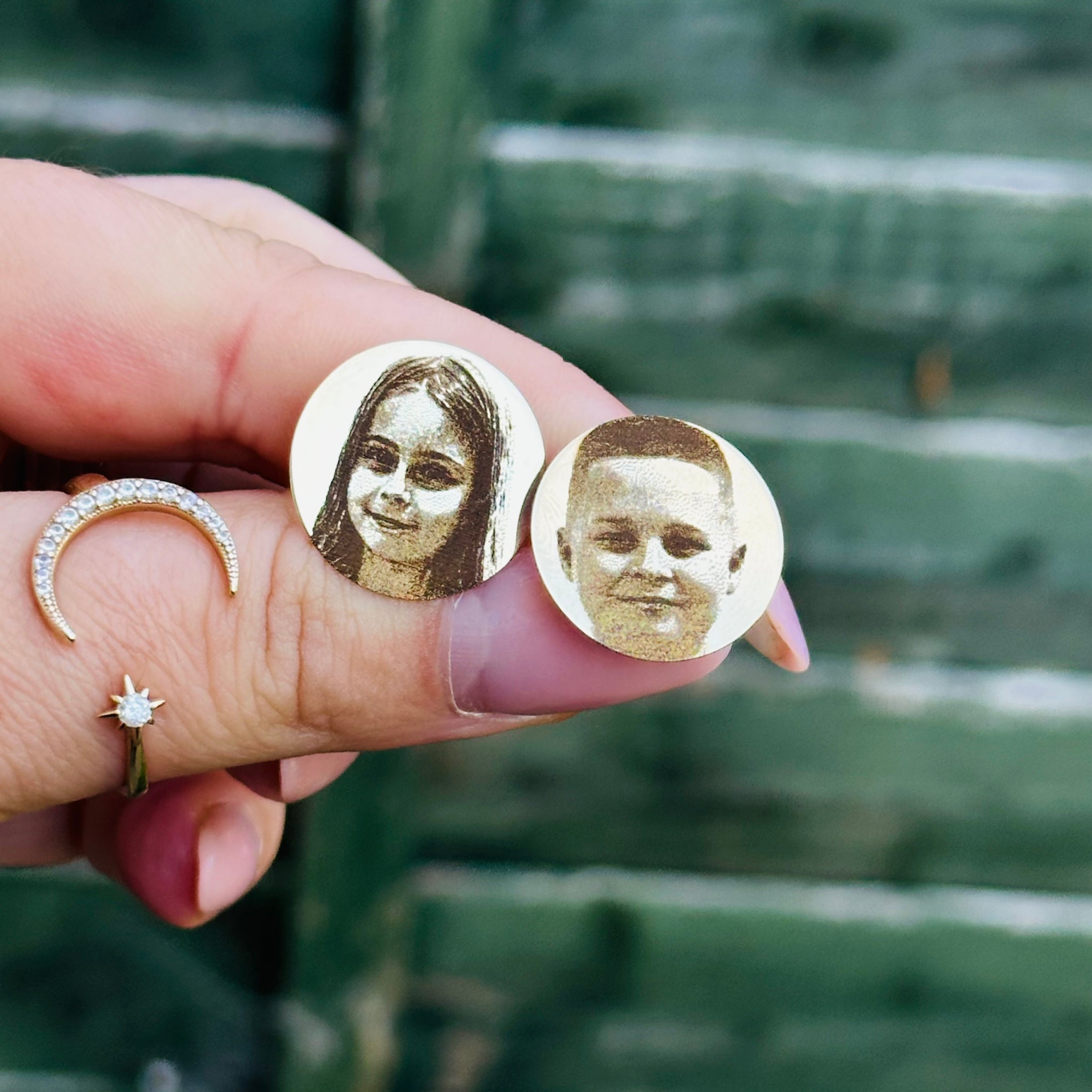 “Always with you” personalised 20mm coin earrings - 14k Gold