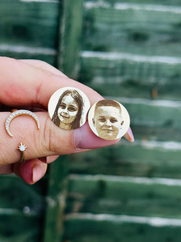 “Always with you” personalised 20mm coin earrings - 14k Gold