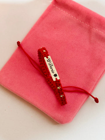 Plate 20/5 engraved +4 beads - 14ct Gold