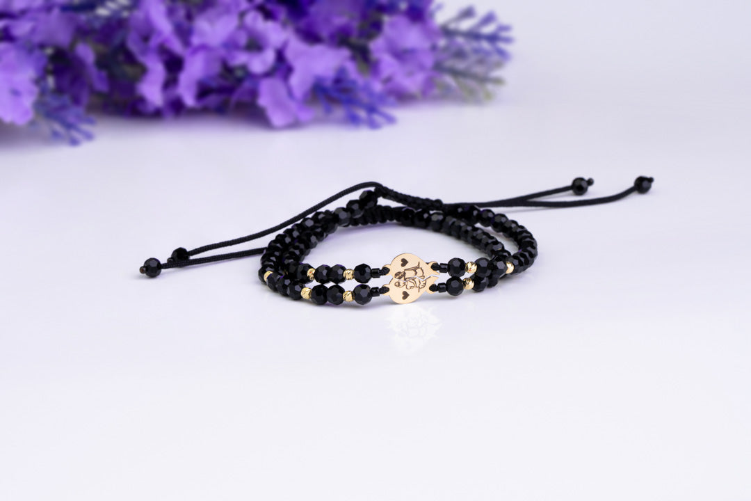 Friends set +6 beads 2.5mm + colored beads - 14ct Gold