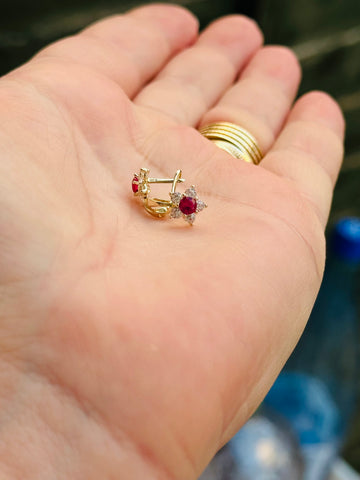 Baby earrings star - 14ct gold