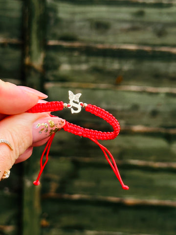 Small initial / Butterfly bracelet +2 beads 2.5mm