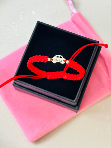 Engraved car bracelet +2 beads 2.5mm - 14ct Gold