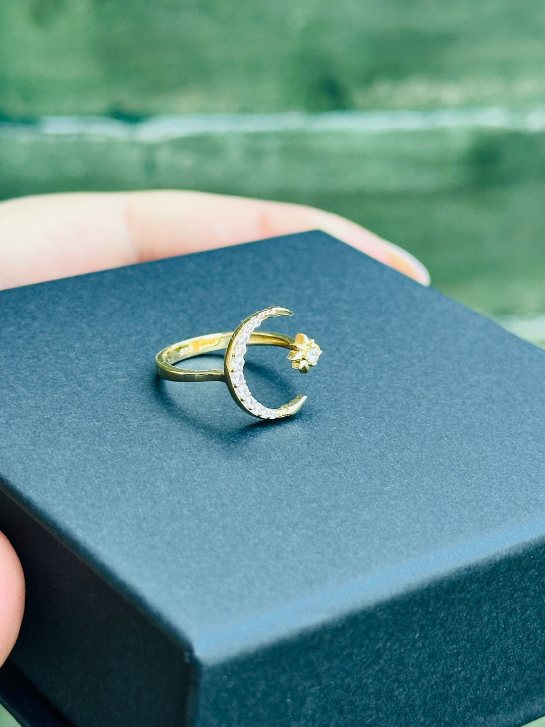 Moon&Sun ring - 14k gold